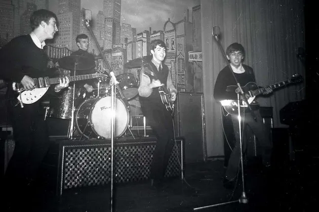 The Beatles performing  at the Star-Club in Hamburg in 1962