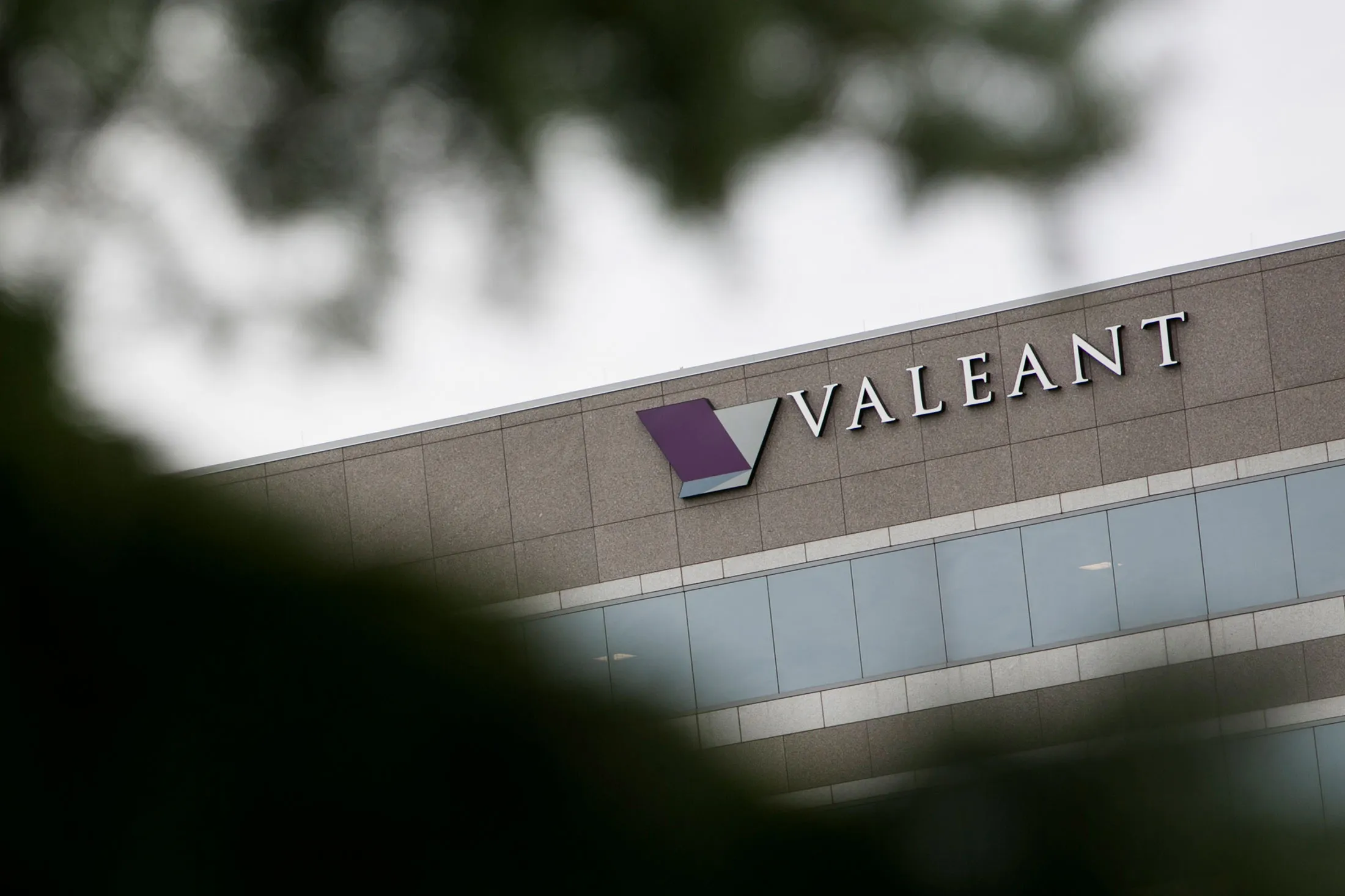 A logo sign outside of a facility occupied by Valeant Pharmaceuticals International, Inc., in Bridgewater, New Jersey on November 22, 2015.
