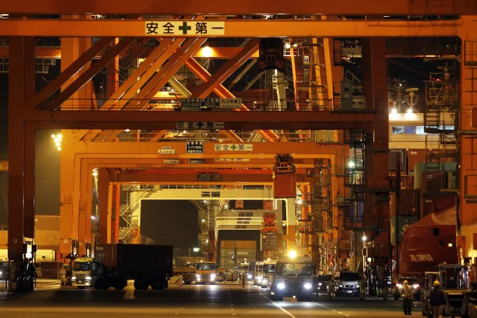 Images Of Container Terminal Ahead Of The Release Of Japan Trade Figures