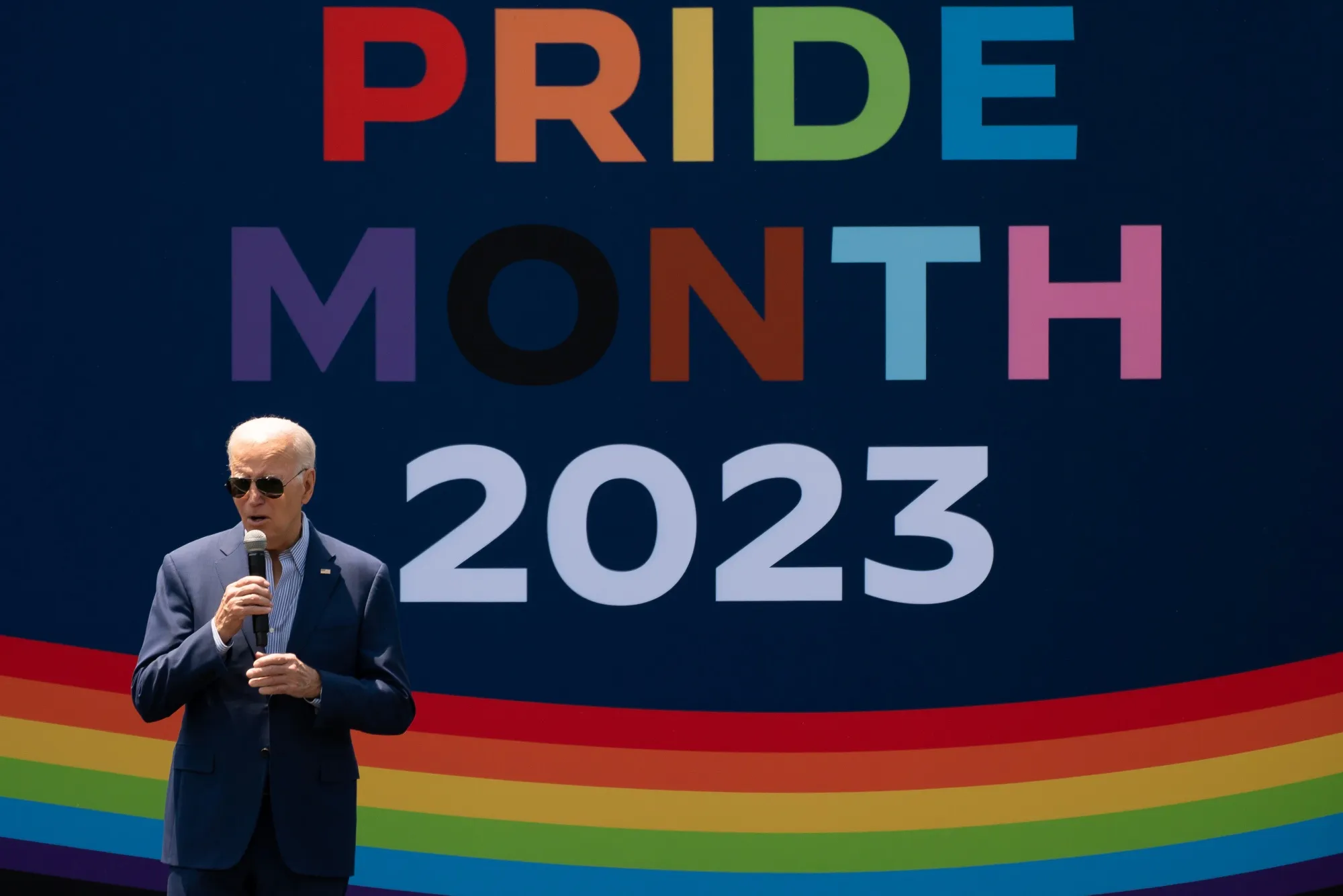 President Joe Biden speaks during a Pride Month celebration event at the White House in Washington, DC, on June 10.