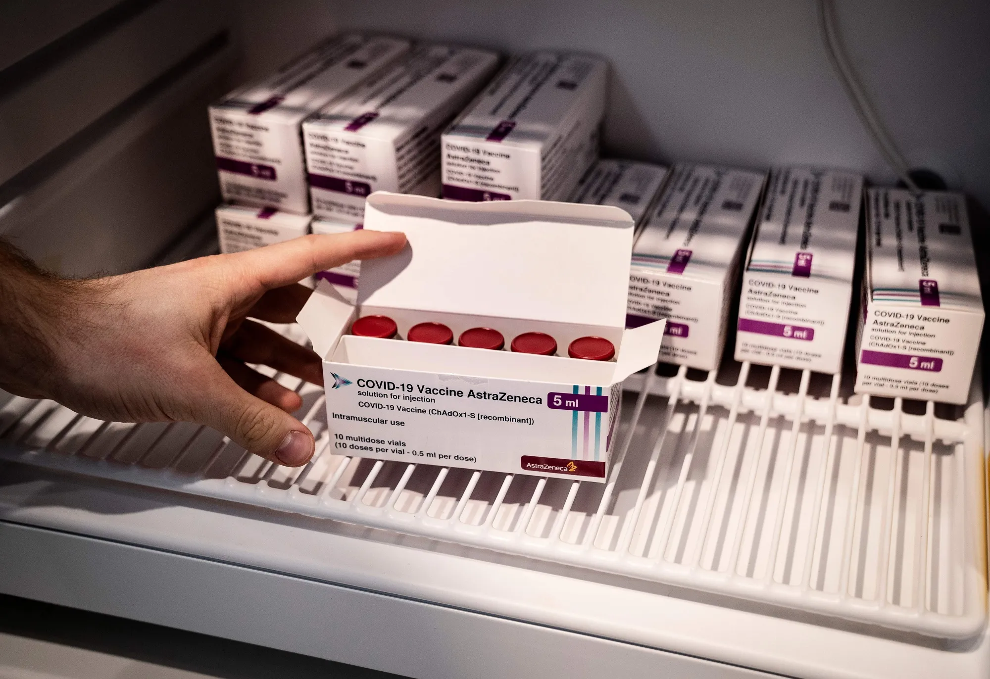 AstraZeneca vaccines stored&nbsp;in Copenhagen.&nbsp;