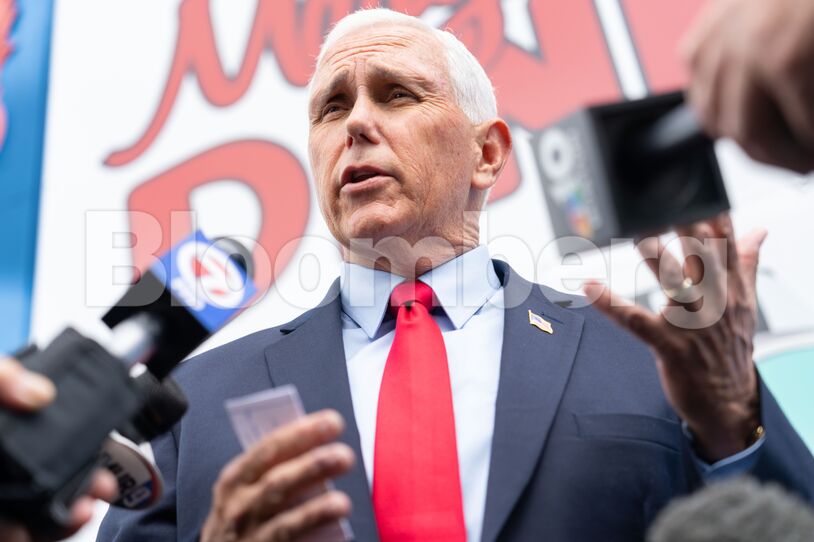 Former Vice President Mike Pence Holds New Hampshire Campaign Rally