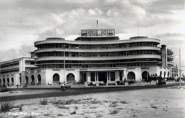 The Grande Hotel in Beira, Mozambique, c.1955.