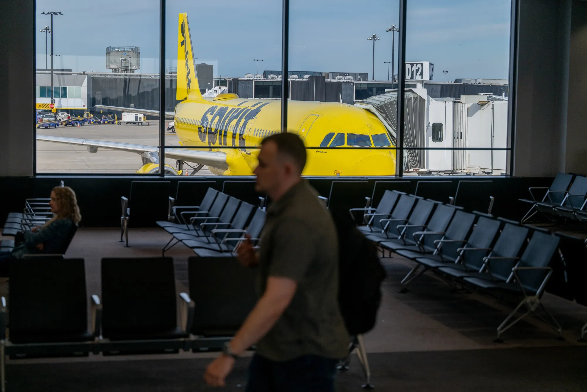A Spirit Airlines airplane at Baltimore Washington International Thurgood Marshall Airport in Baltimore, on May 2.