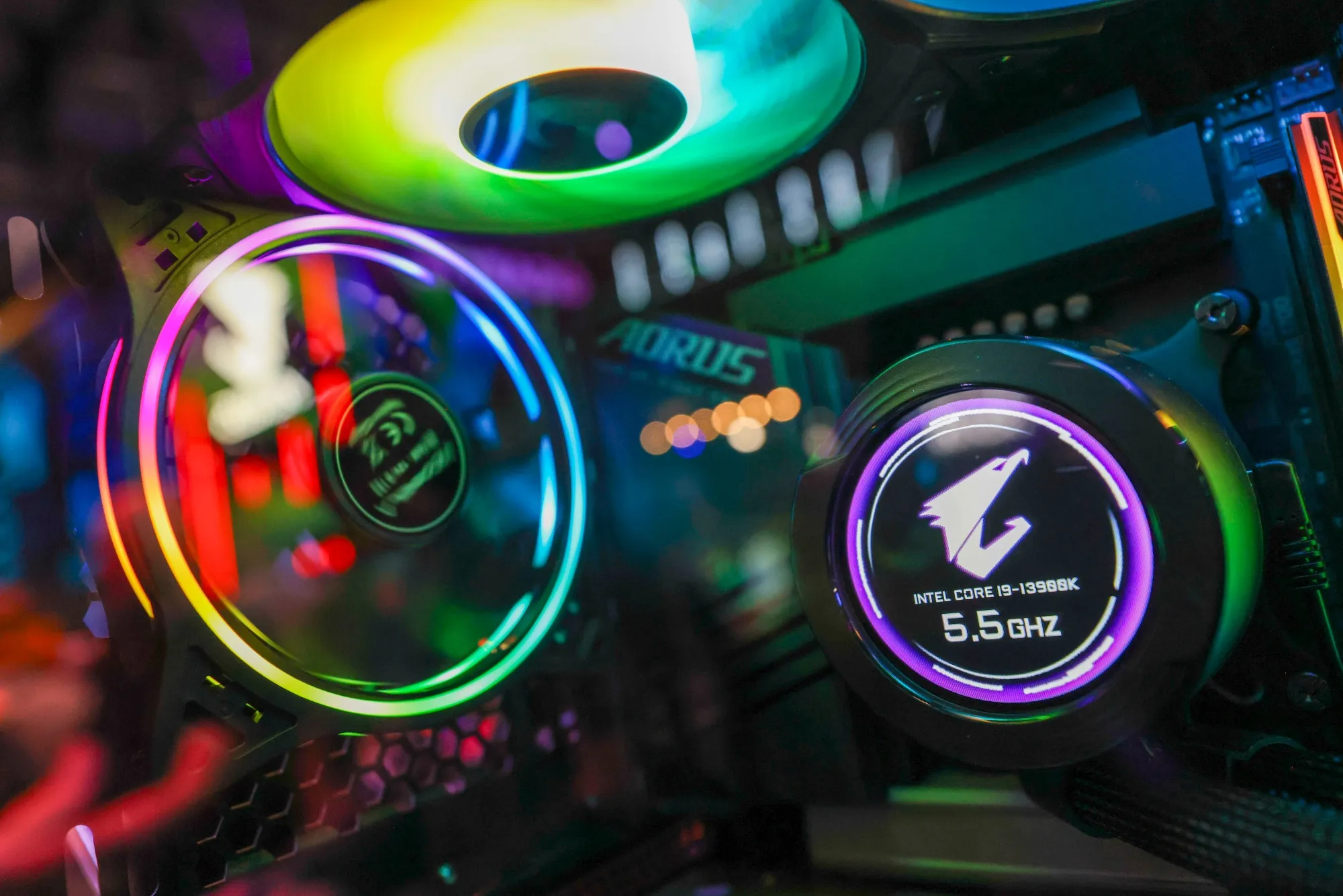 A display of Intel Corp. components at the Gamescon video games trade fair in Cologne.