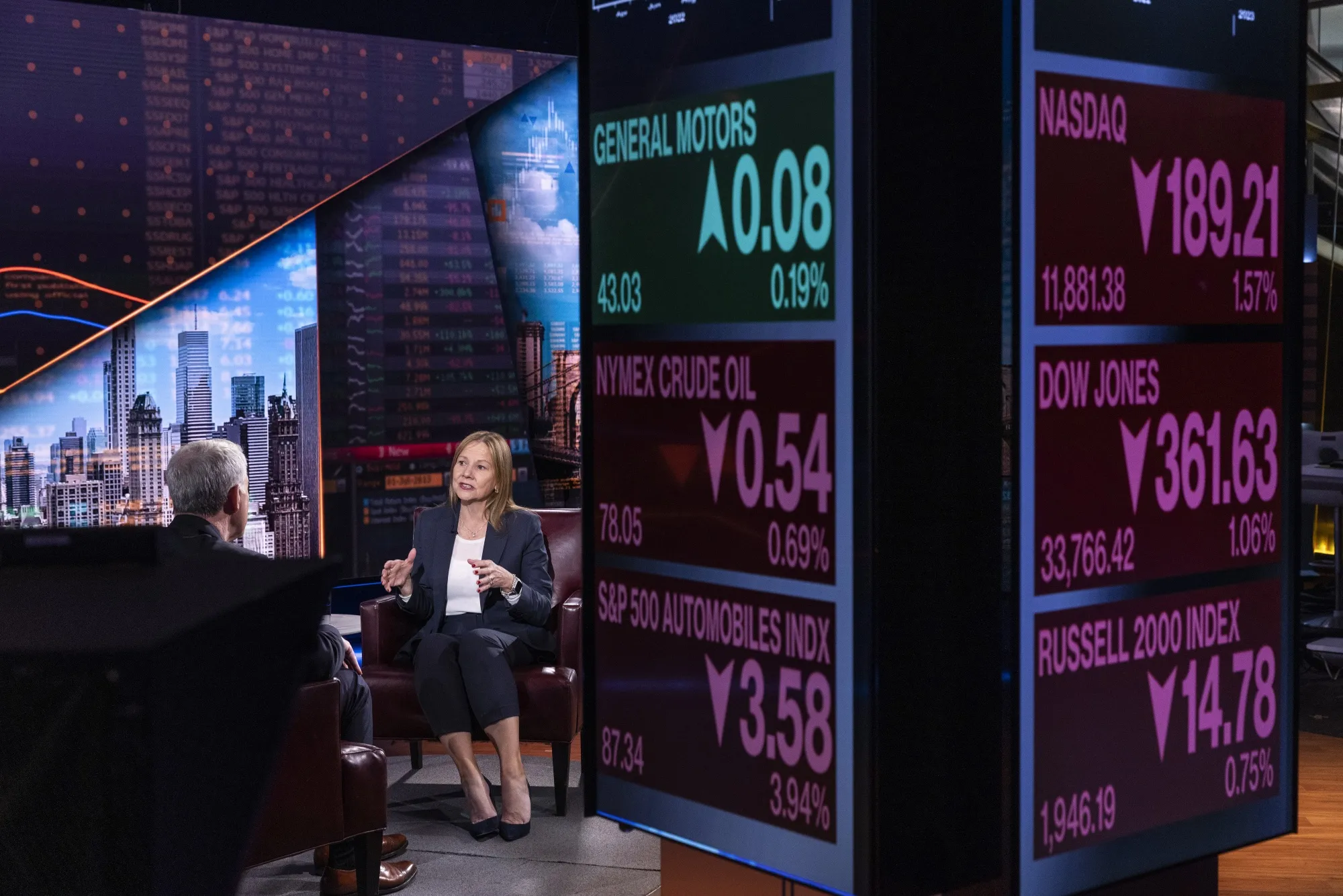Mary Barra, chief executive officer of General Motors, during a Bloomberg Television interview in February.&nbsp;