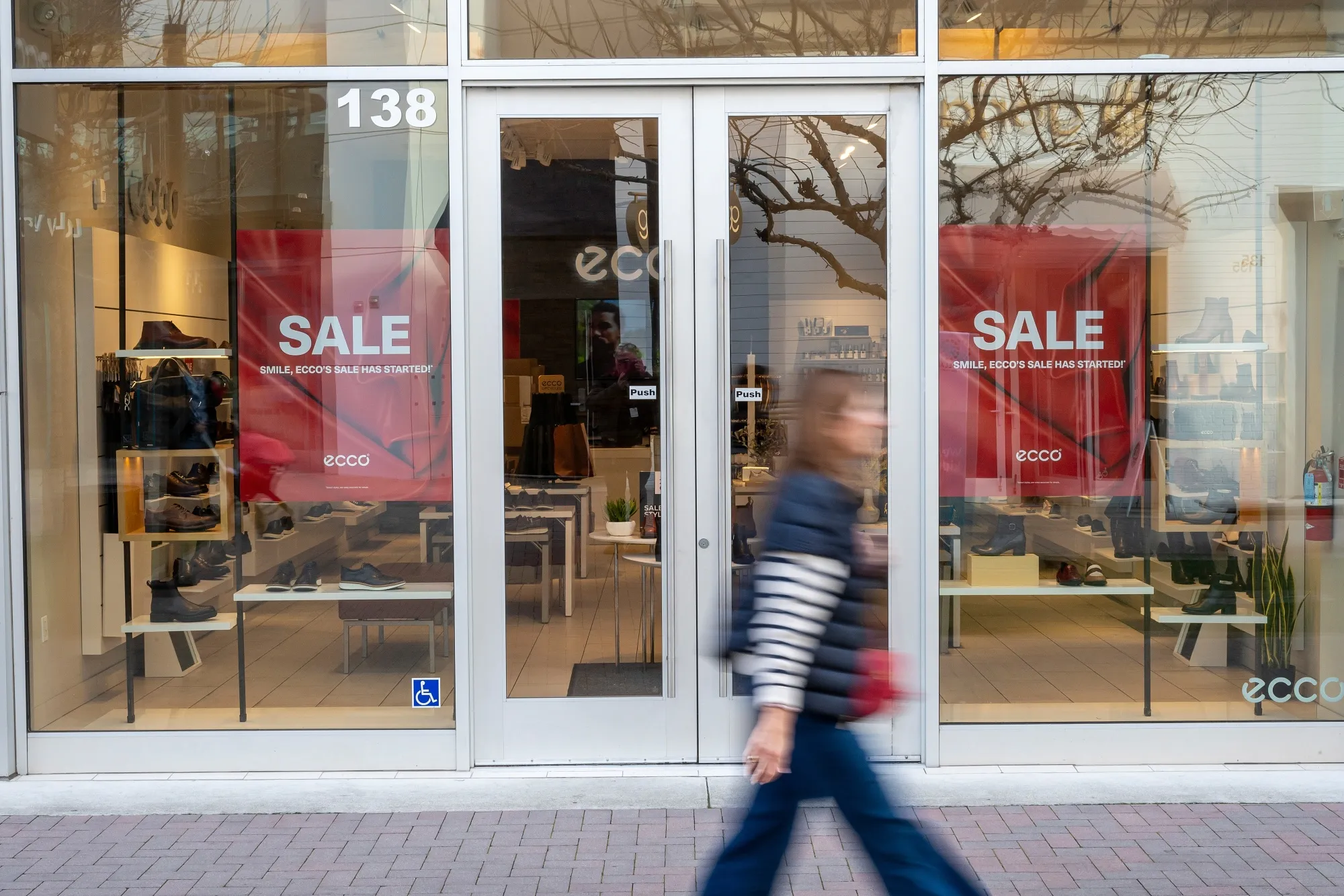 Resisting the lure of shopping.