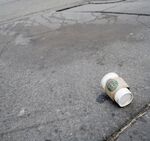 Starbucks's recycling plans, kicked to the curb. Photographer: James Leynse/Corbis
