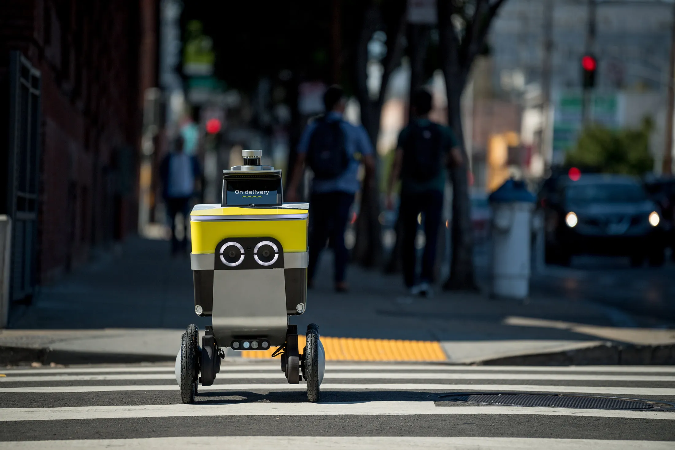 A Postmates&nbsp;delivery robot.&nbsp;