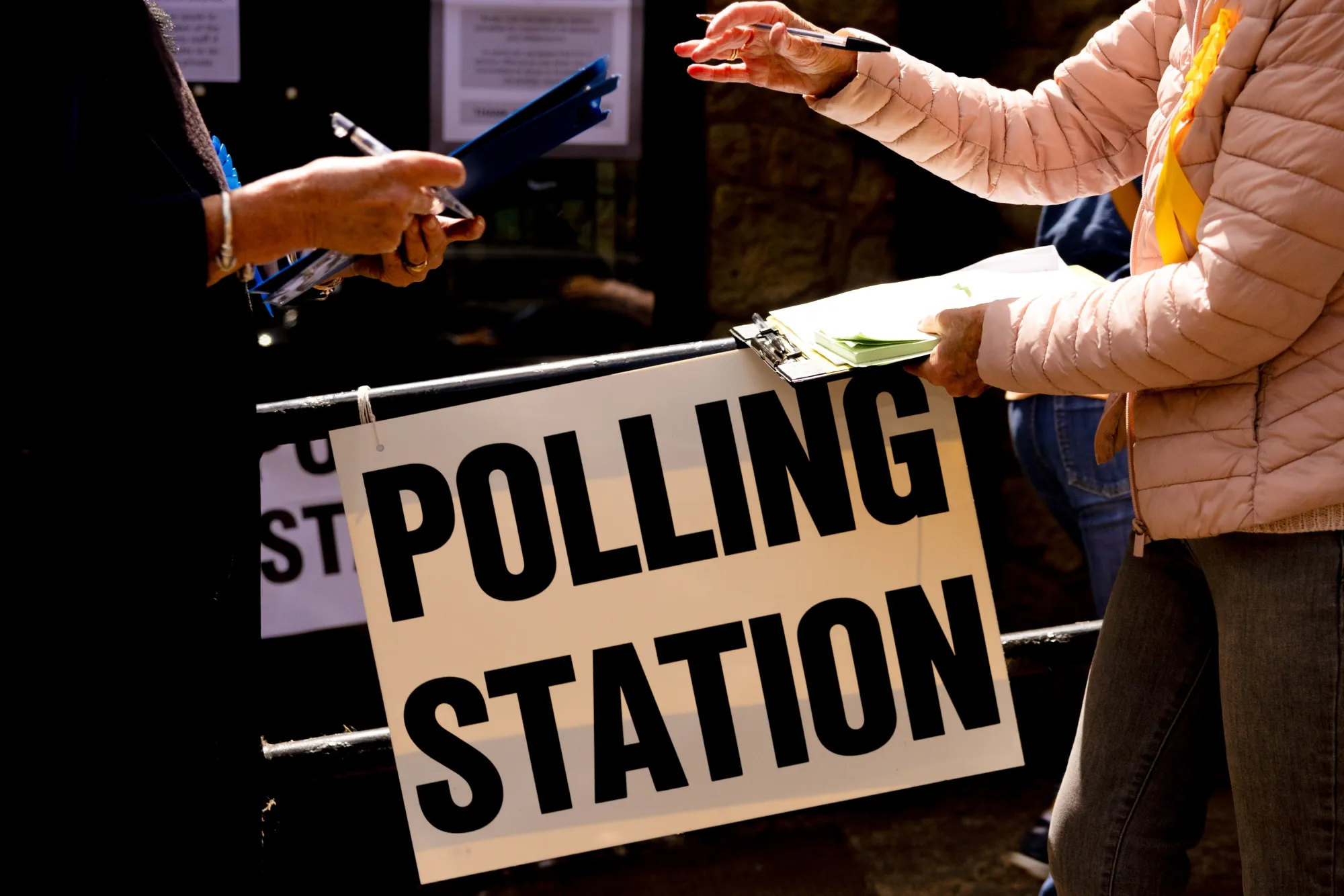 A polling station in Cranleigh, UK, on Thursday, July 4, 2024. UK voters go to the polls to elect a new government on July 4.