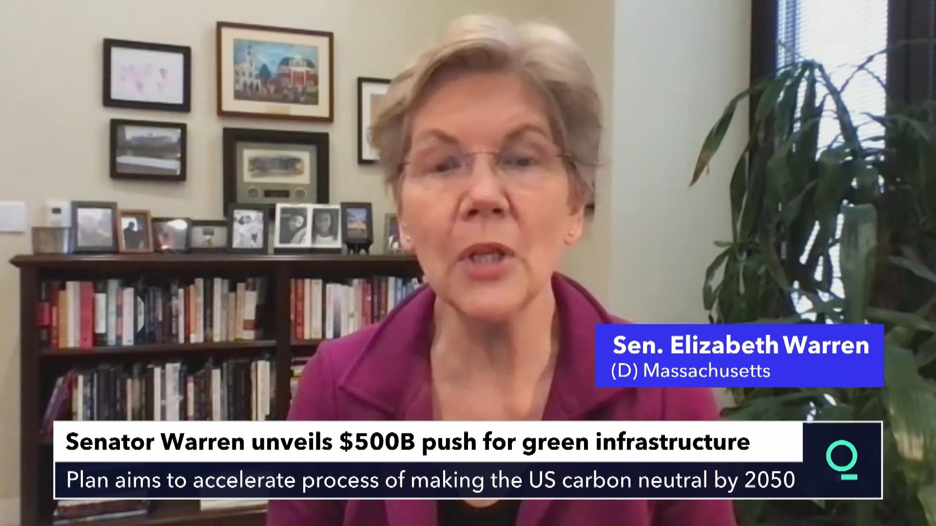 Sen. Warren on Green Mass Transit, Wealth Tax, Inequality