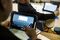Students use their Amplify tablets during an exercise in Spanish social studies class.