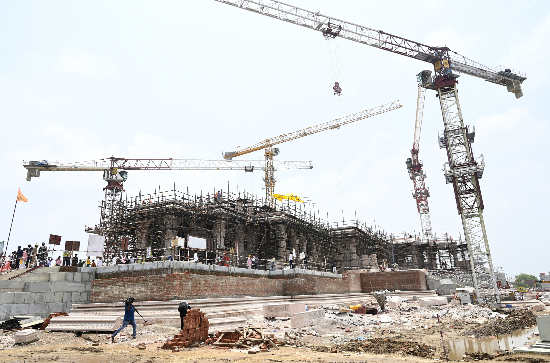 The under construction of Ram Mandir at Ayodhya in July. 