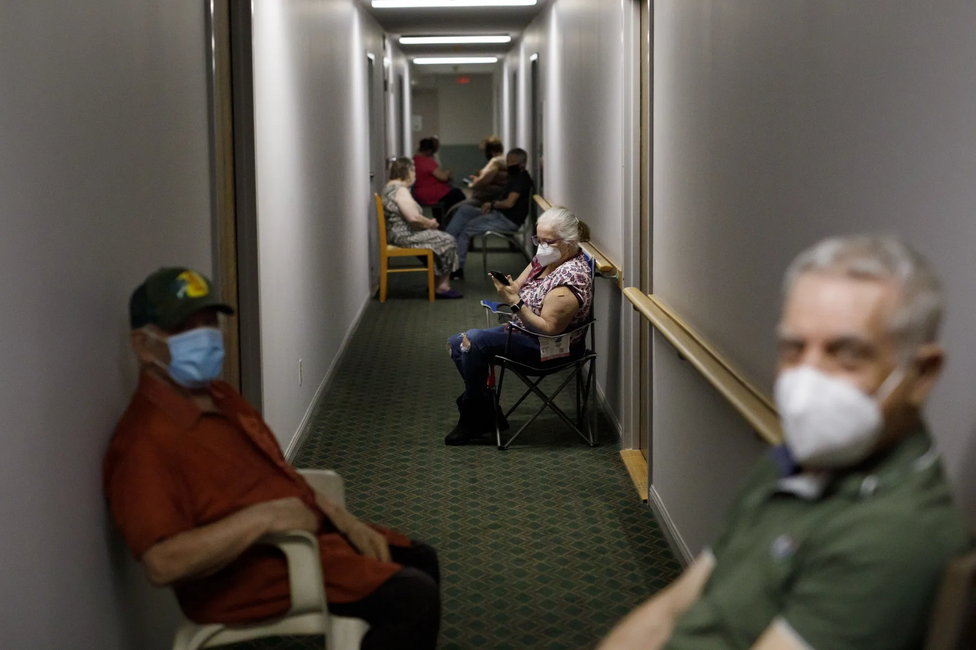 People at a senior’s residence&nbsp;in Toronto are monitored after receiving their second dose of the Pfizer Covid-19 vaccine on April 1.