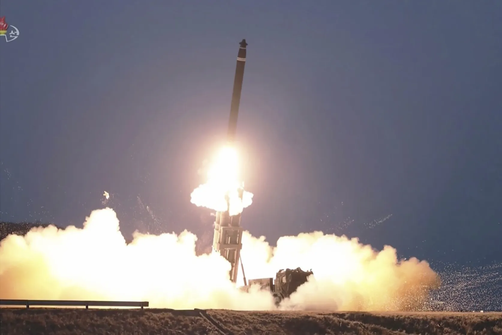 A ballistic missile being launched from North Korea on Feb. 20.