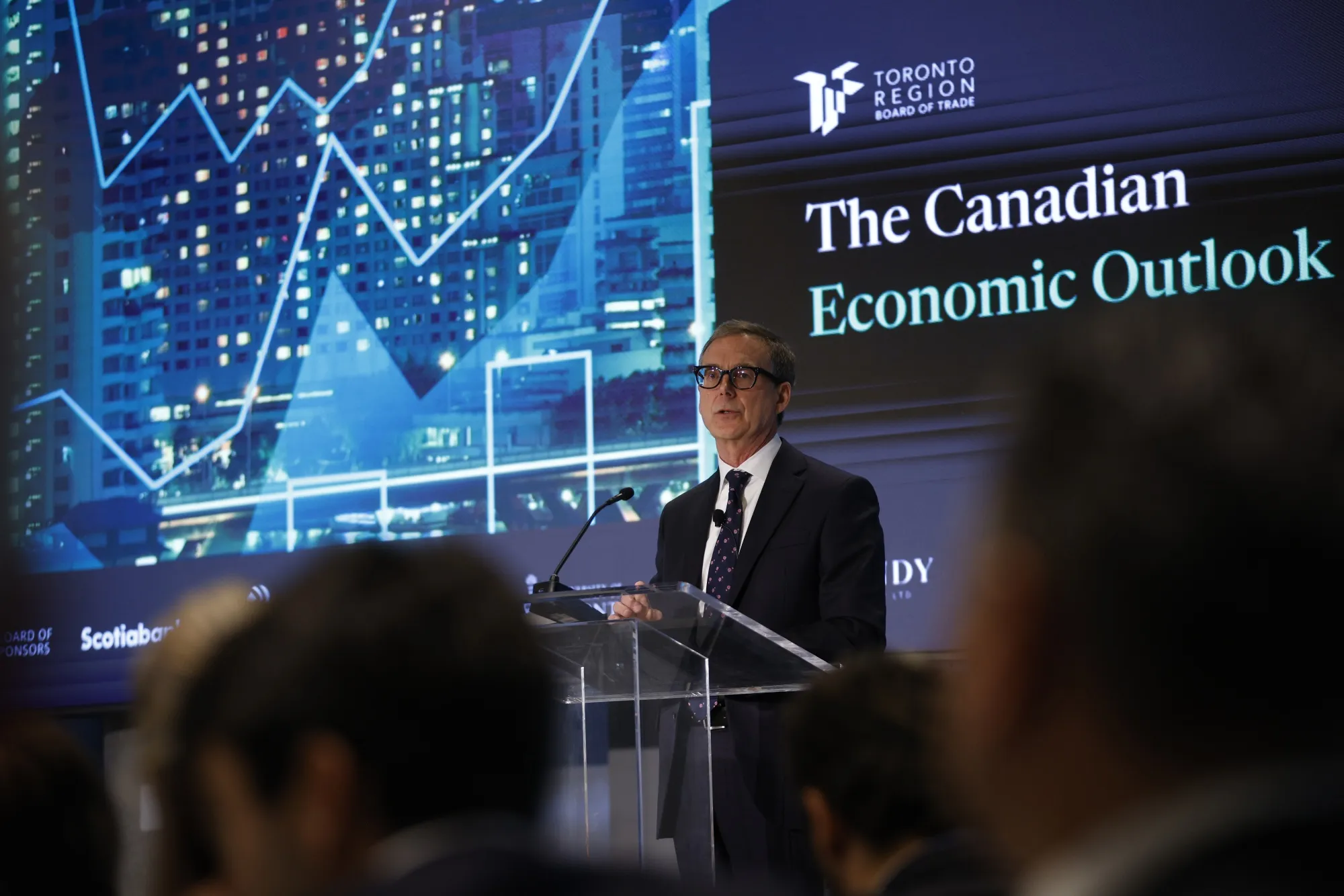 Tiff Macklem speaks to the Toronto Region Board of Trade in May. 