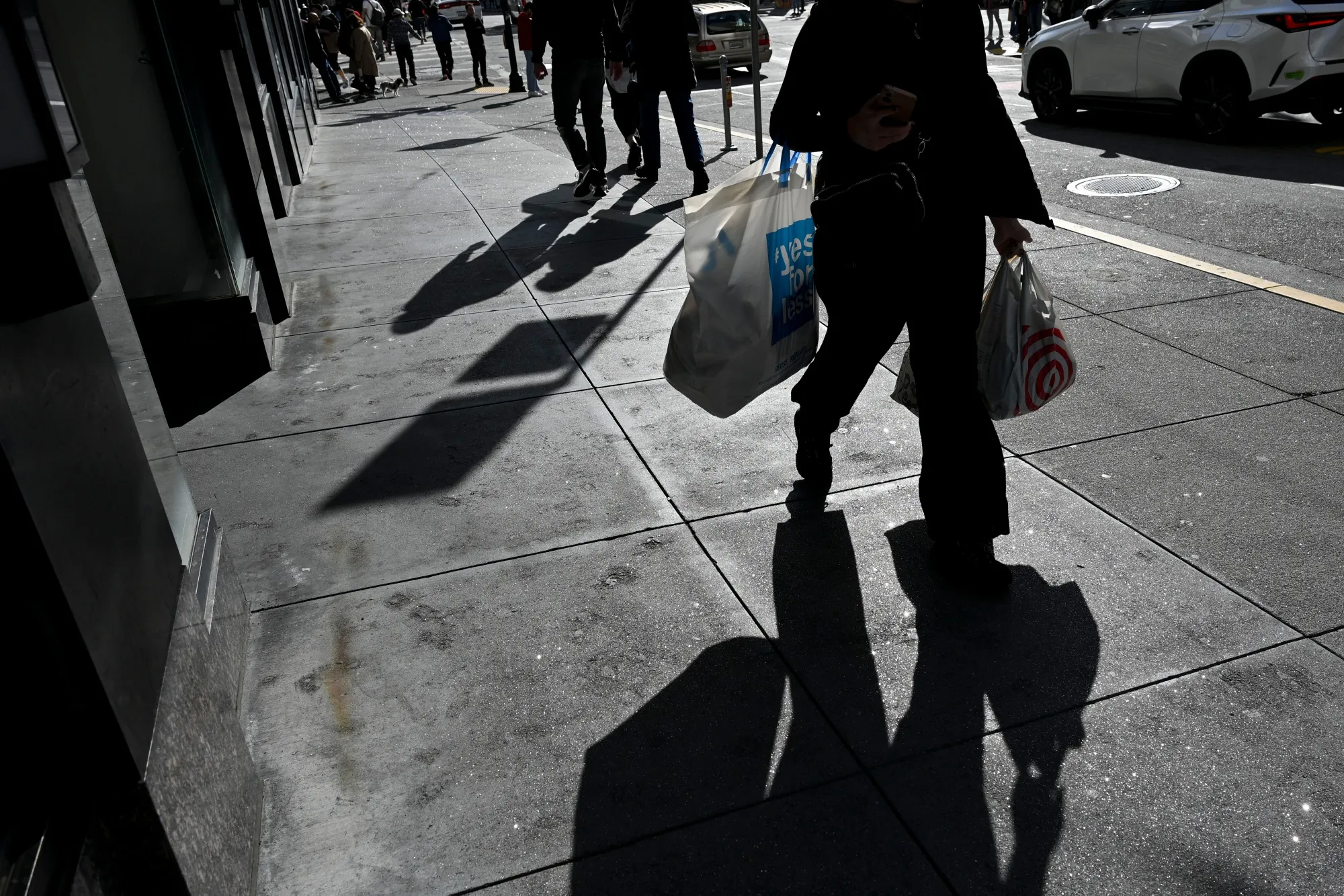 A shopper carries a Target bag on Black Friday in the Union Square area of San Francisco on Nov. 29.