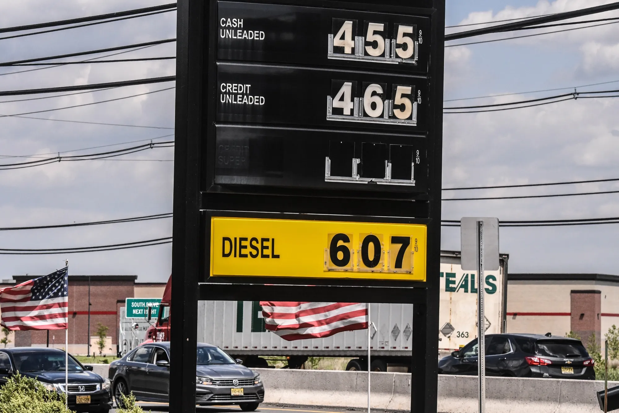Fuel prices at a gas station in Franklin Park, New Jersey, U.S., on Tuesday, May 17, 2022. From record prices to blowout spreads and falling stockpiles, a handful of financial and physical indicators are pointing to expensive and possibly tighter gasoline markets across the US this summer.