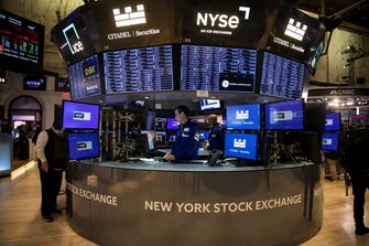 The New York Stock Exchange As US Stocks Rise