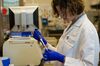 Maria Kovalenko, a scientist at Gilead Sciences Inc., analyzes patient antibody levels at the Gilead Sciences Inc. laboratory in Foster City, California, U.S..