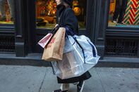 A shopper in the Soho neighborhood of New York