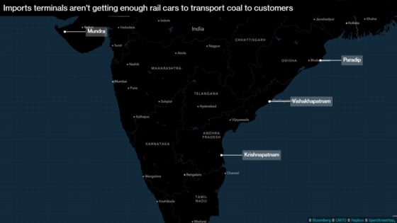 Coal Stockpiles Clog Up Indian Ports Amid Rail-Car Shortage