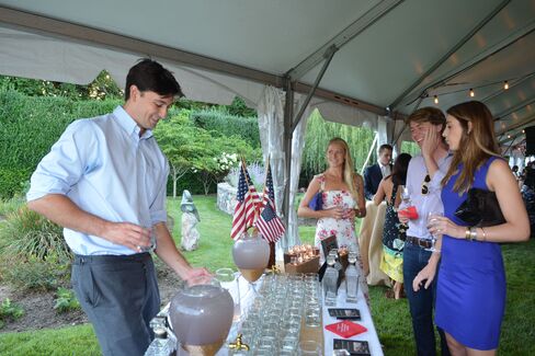 William Kehler tends bar.