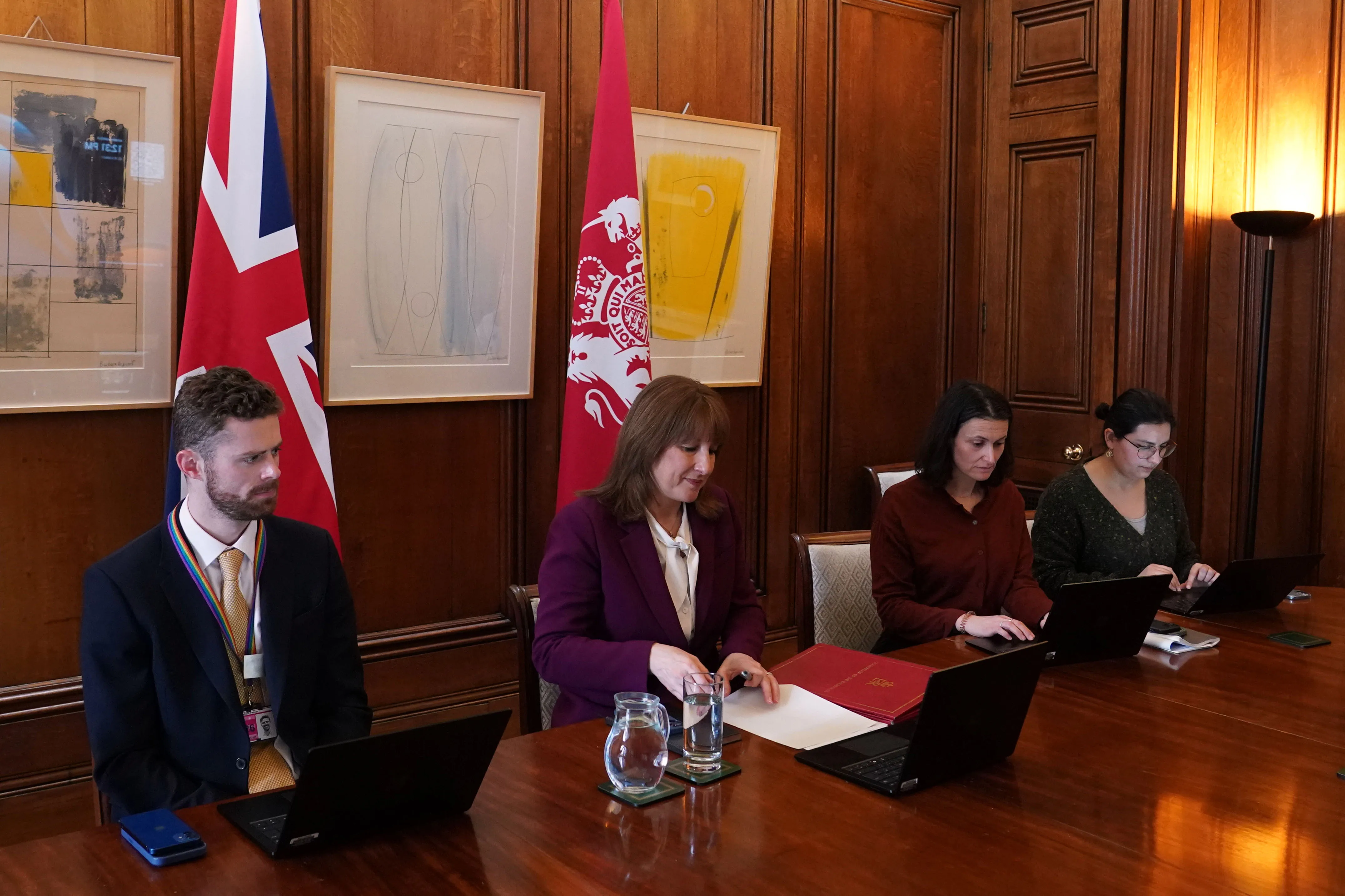 Rachel Reeves ahead of a G-7 Finance Ministers video call, on March 9.