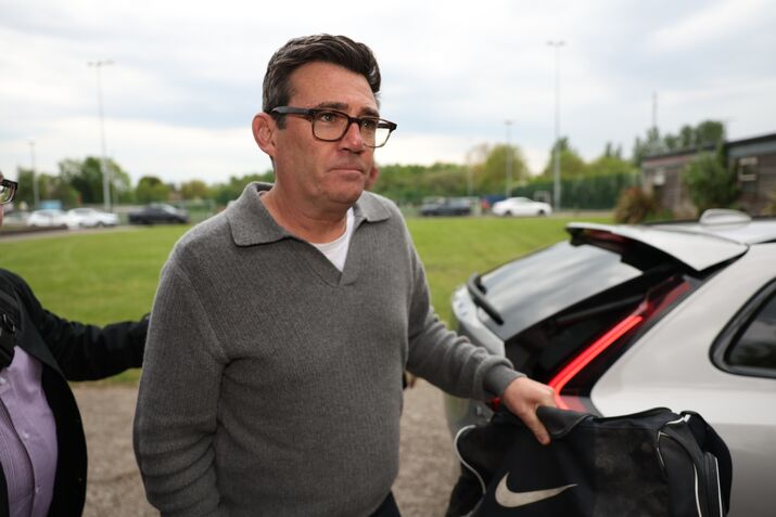 Andy Burnham Arrives At FC United For Charity Football Match