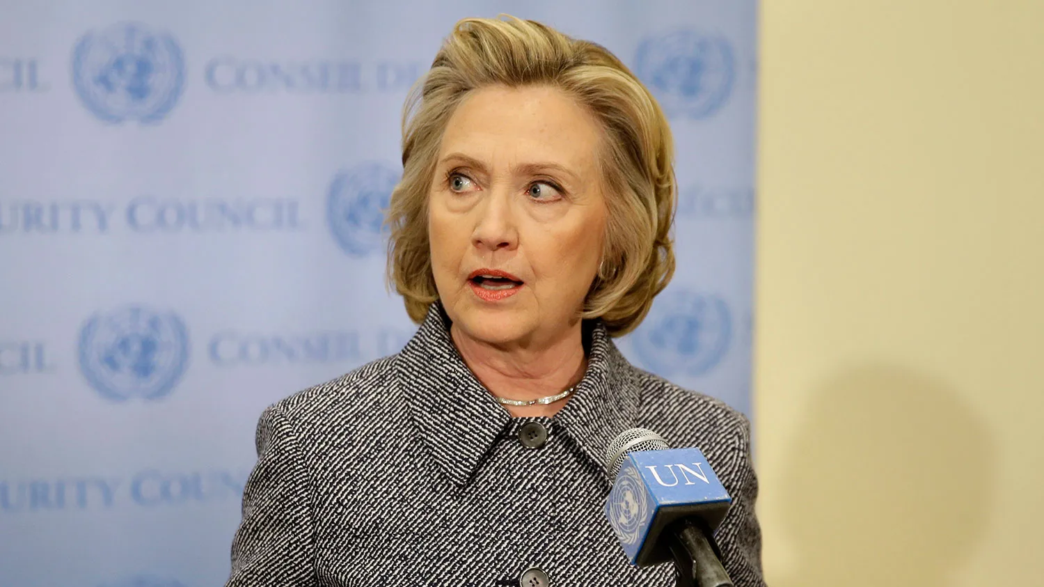 Hillary Rodham Clinton speaks to the reporters at United Nations headquarters, Tuesday, March 10, 2015. Clinton conceded that she should have used a government email to conduct business as secretary of state, saying her decision was simply a matter of "convenience."
