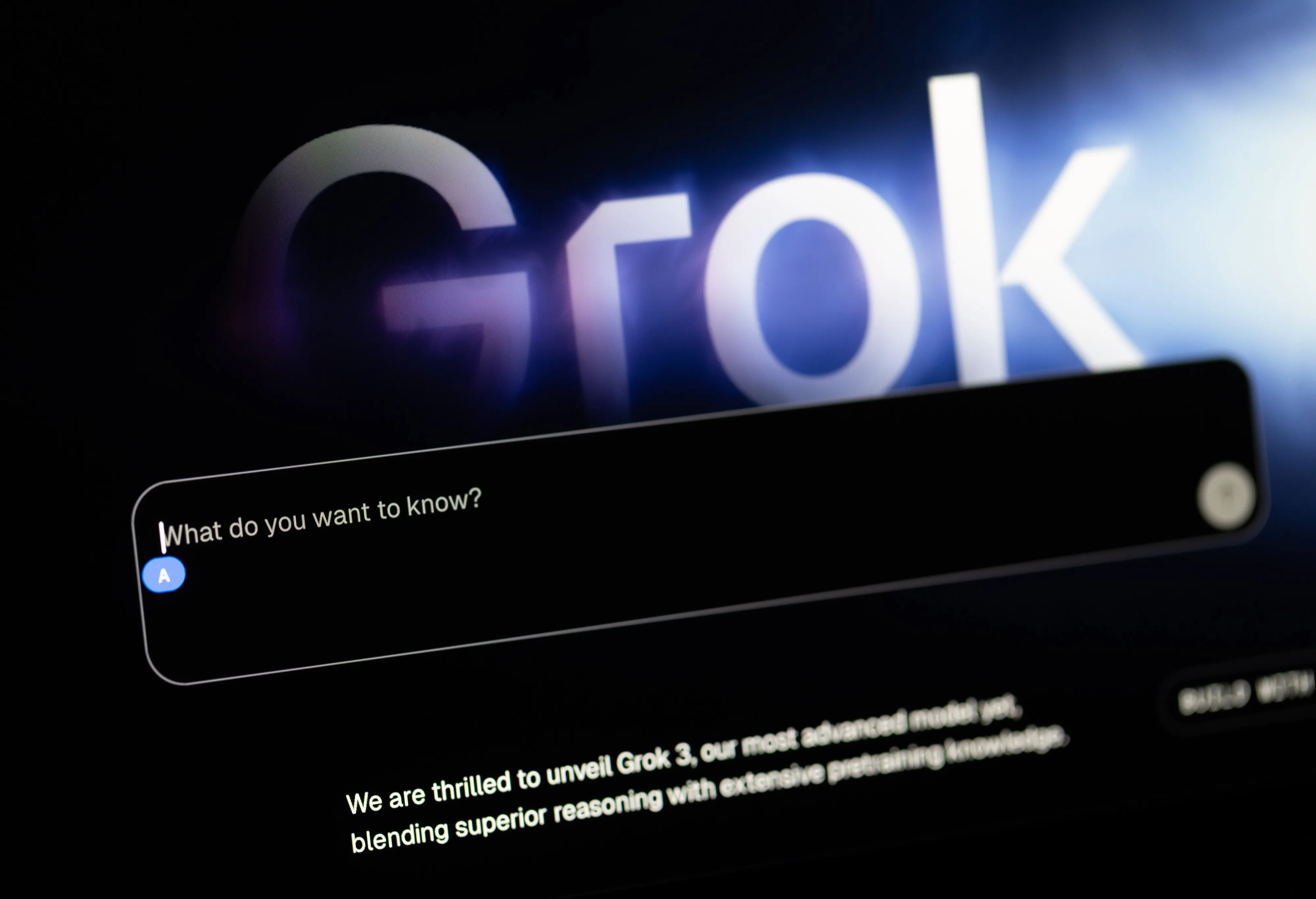 The chat window for chatbot Grok.