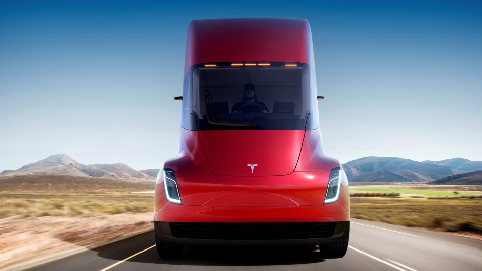 Tesla's new electric semi truck, unveiled last Thursday.