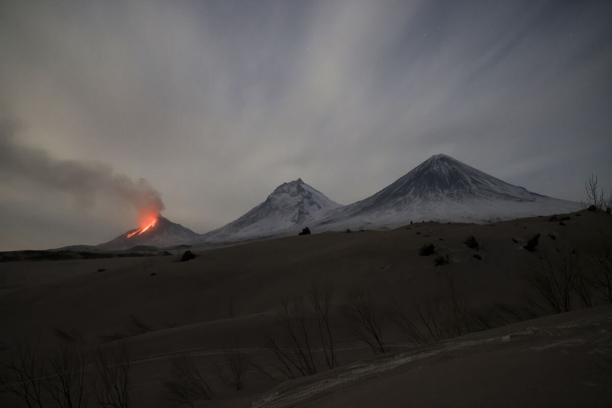 Eurasia s Biggest Volcano Klyuchevskaya Starts to Erupt in Russian