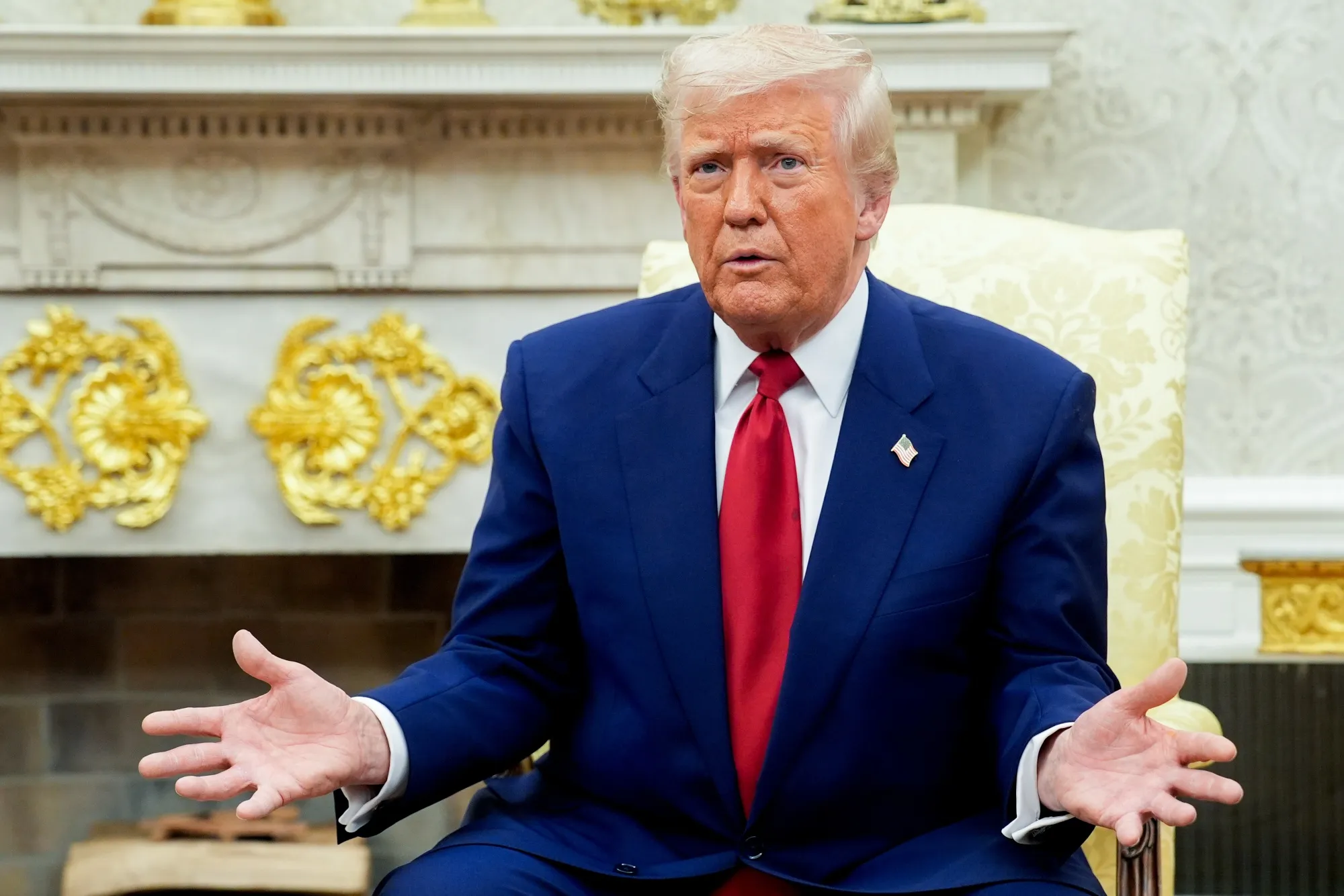 Donald Trump&nbsp;in the Oval Office of the White House in Washington, DC, on April 7.