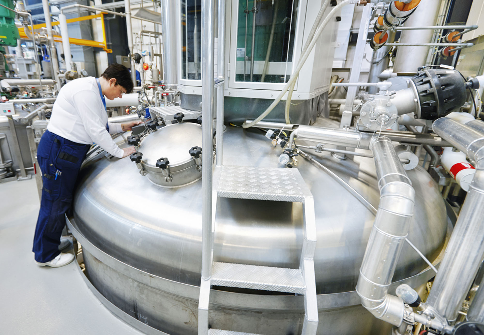 An operator inspects production at the Kalundborg Novo Nordisk A/S insulin production facility in Denmark. Source: Novo Nordisk A/S via Bloomberg

