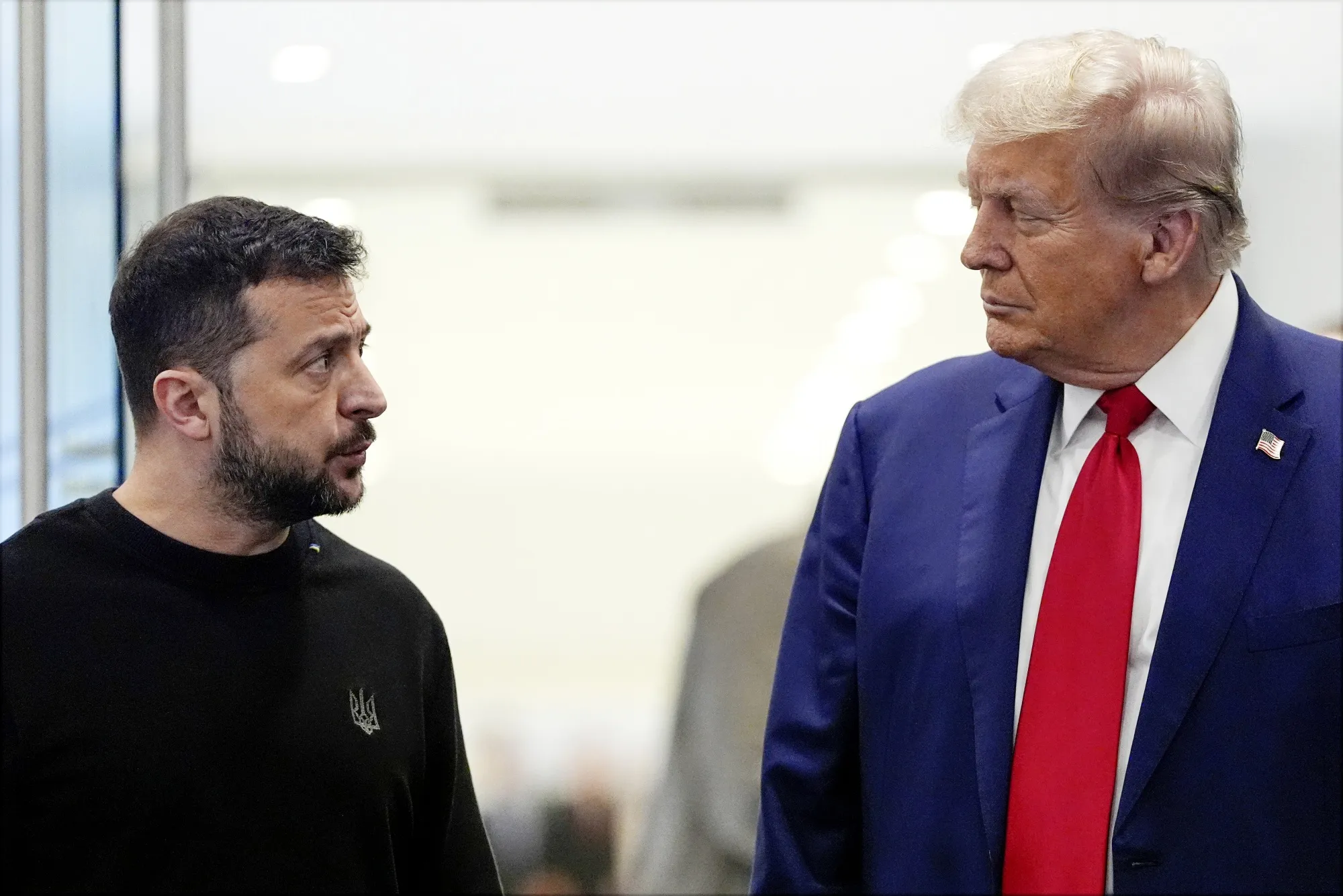 Donald Trump meets Volodymyr Zelenskiy at Trump Tower,&nbsp;in New York, in September.