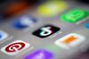 A photo taken on December 14, 2018 in Paris shows the logo of the application TikTok.