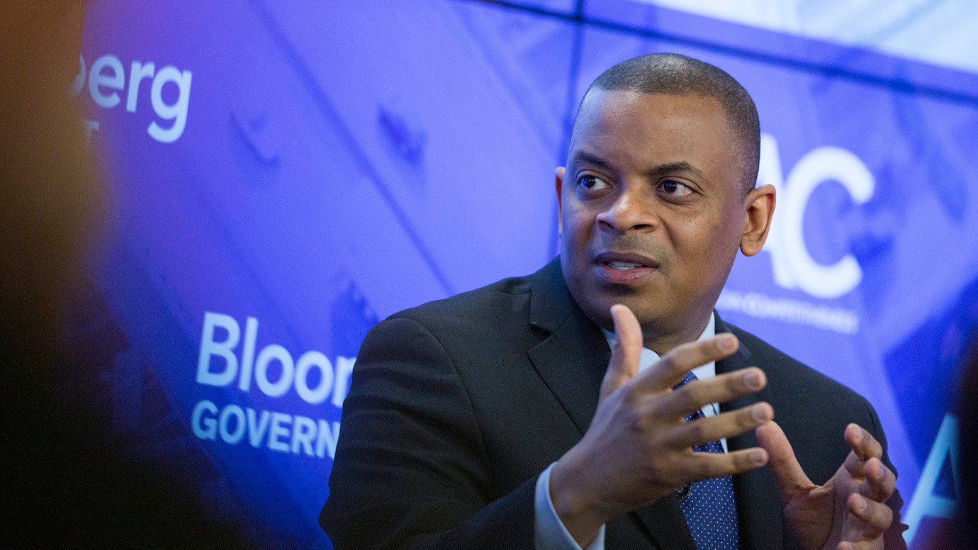 Anthony Foxx, U.S. transportation secretary, speaks at a Bloomberg Government event on investing in U.S. infrastructure in Washington, D.C., U.S., on Monday, April 27, 2015.
