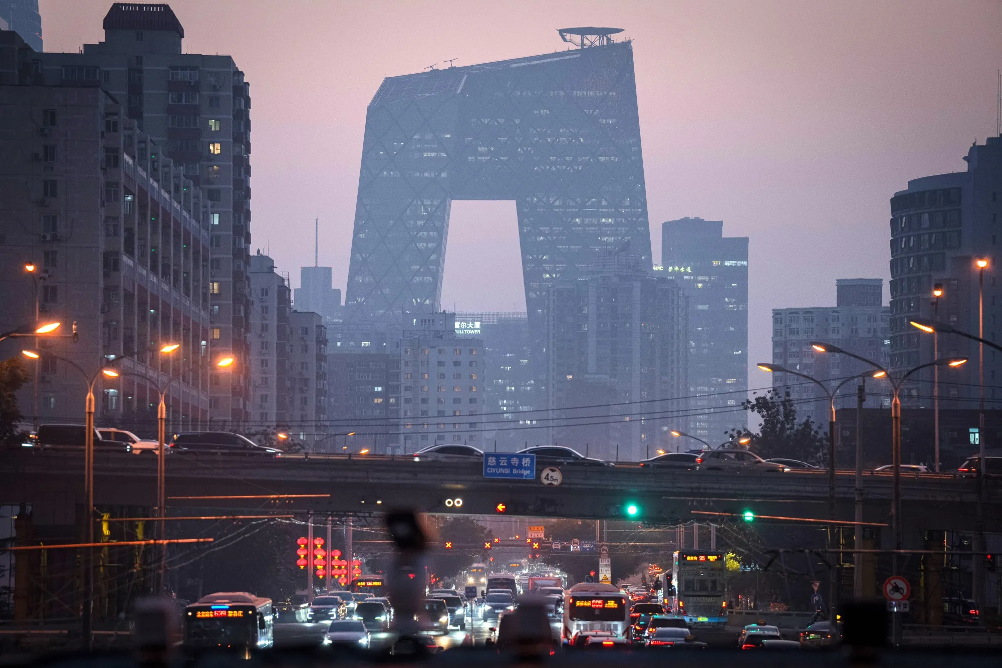 Dusk in Beijing.
