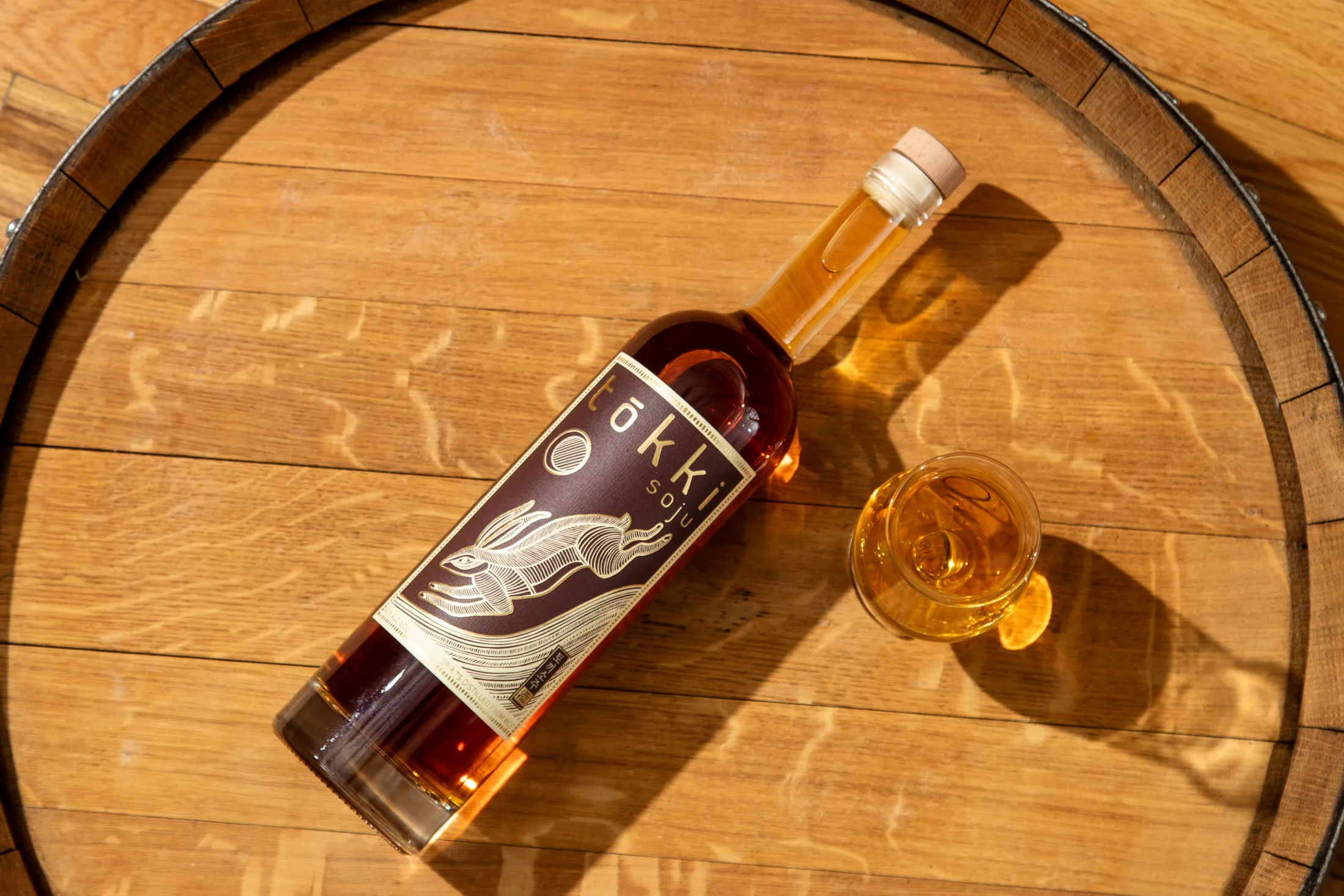 Tokki’s Garnet Label soju is aged in Pedro Ximénez sherry casks.