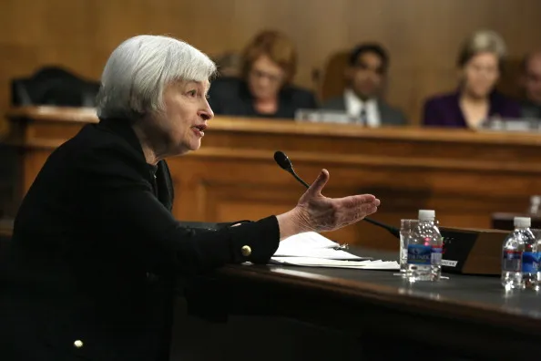 Janet Yellen facing the Senate.
