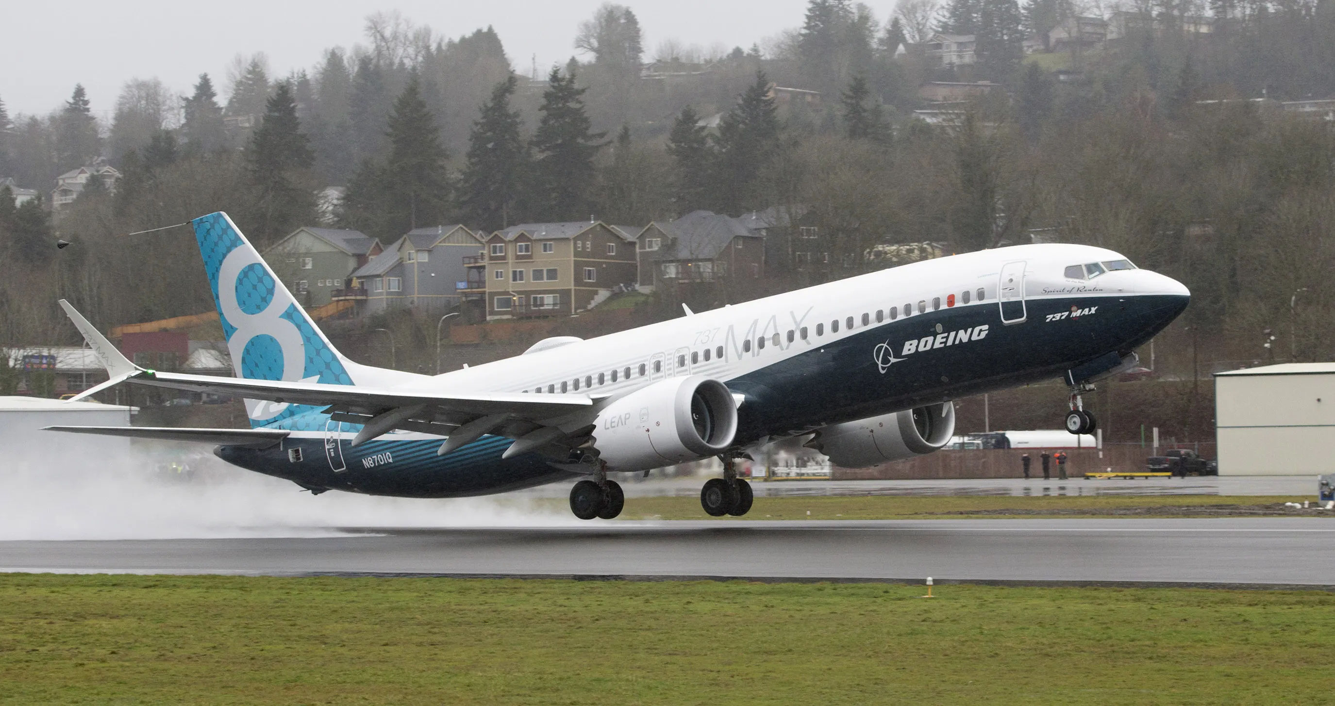 Boeing Co. Max 737 's first flight in Redmond, Wash. on Jan. 29, 2016.
