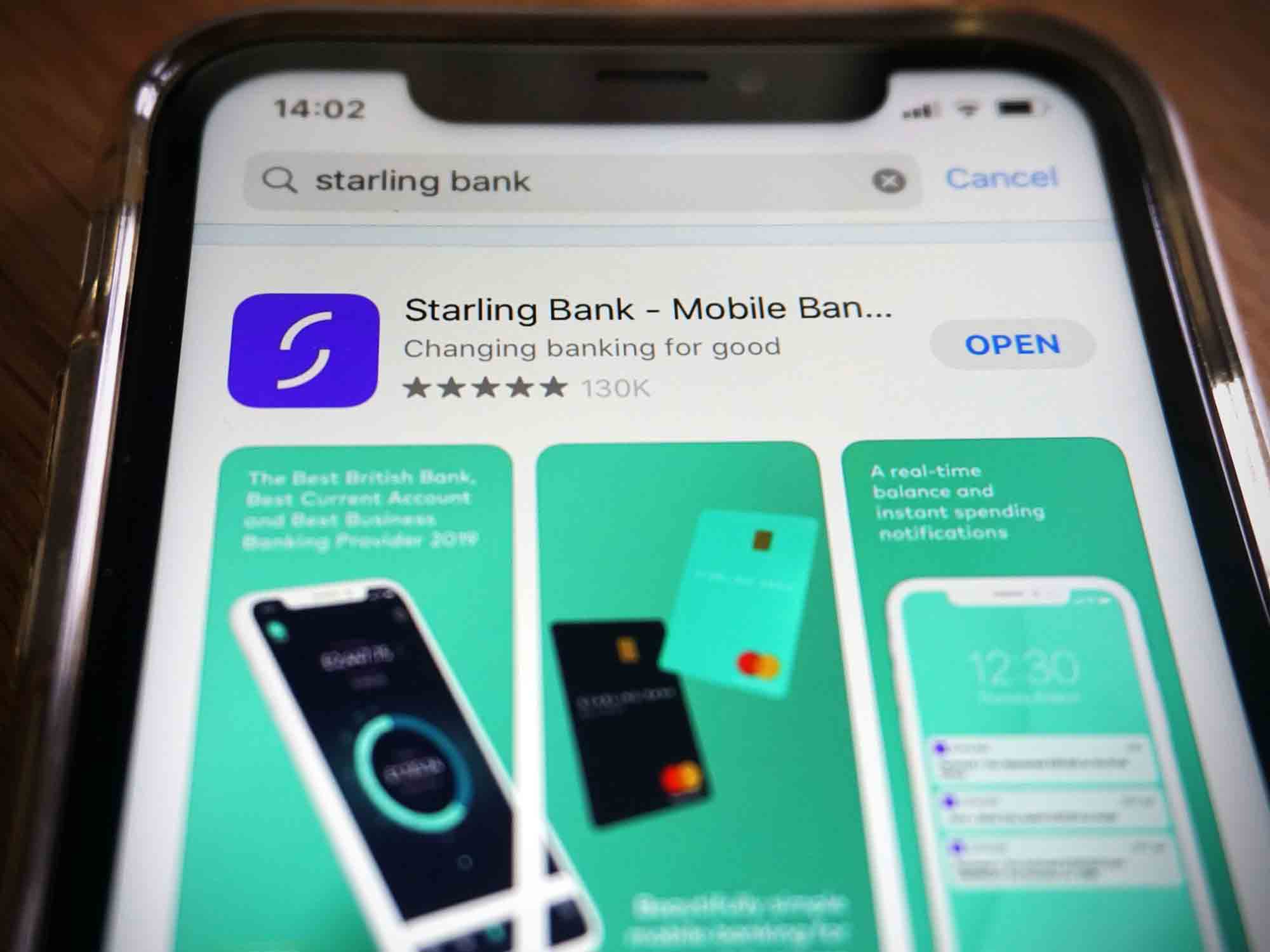 The Starling Bank app.
