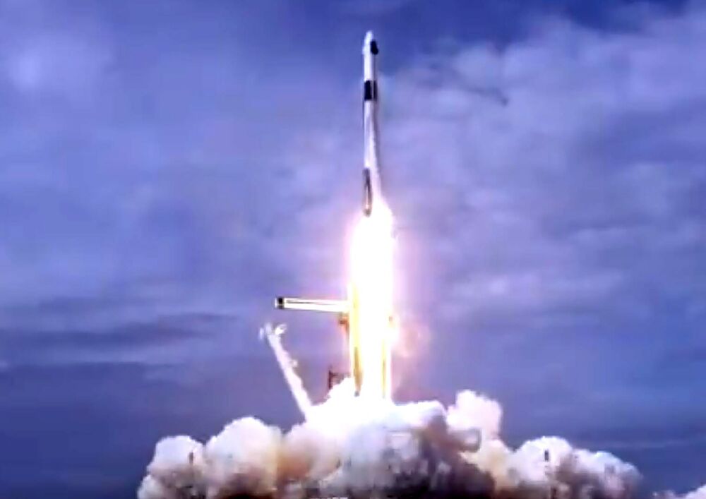 Falcon 9 rocket takeoff on Jan. 19.