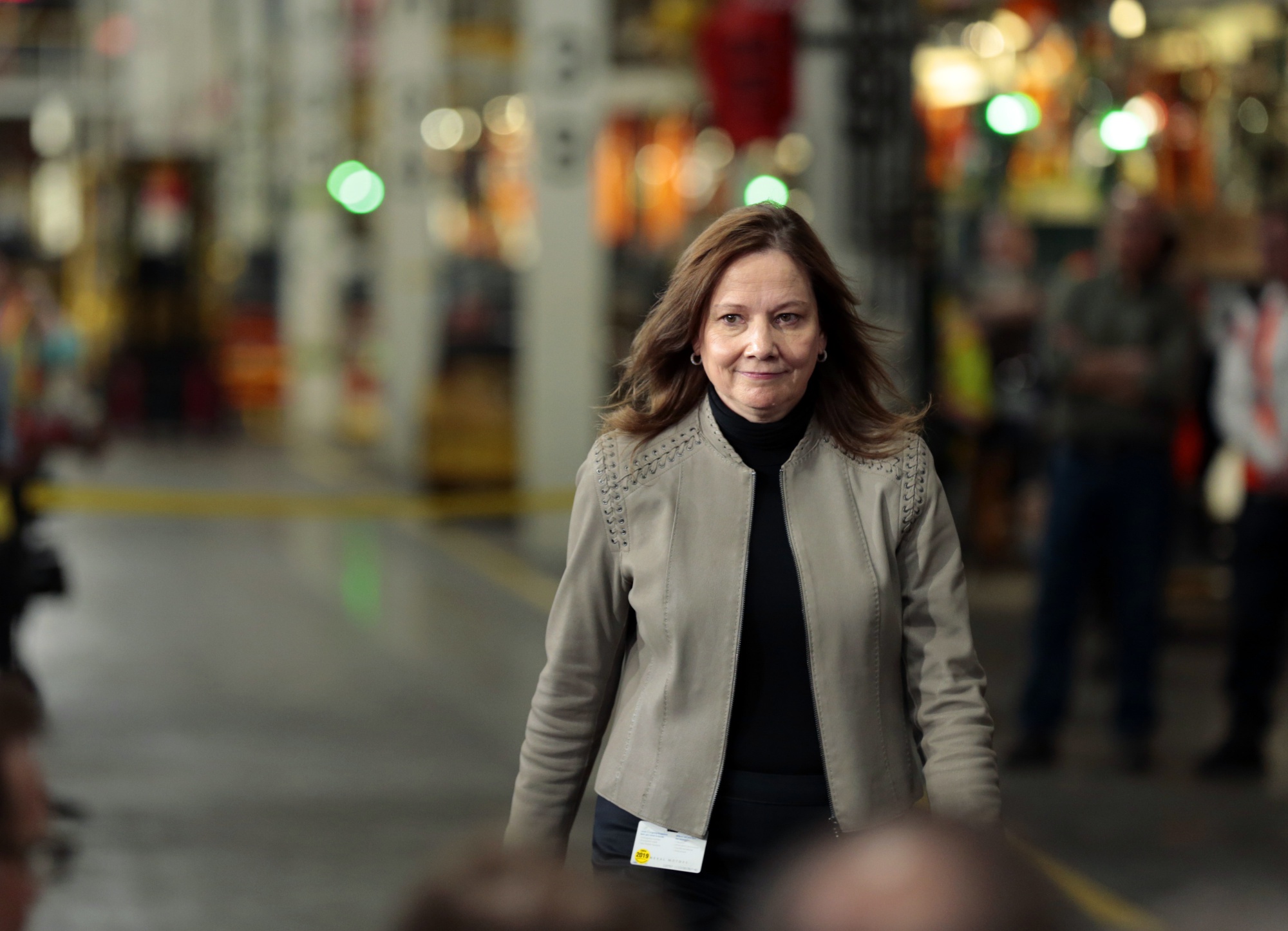 Mary Barra at a GM assembly plant in Orion Township, Michigan, on March 22.&nbsp;