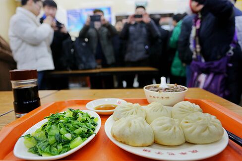 The "Chairman's Set" at the Qing Feng dumpling shop in Beijing.