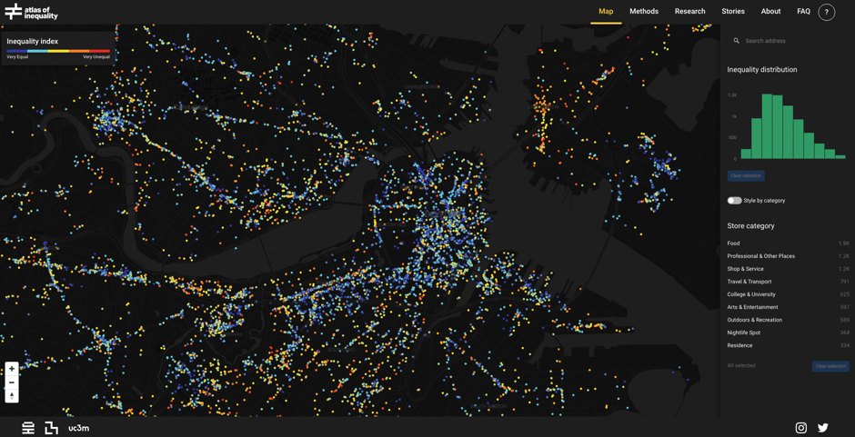 The Atlas of Inequality shows which neighborhood hangouts in Boston draw a diverse clientele.