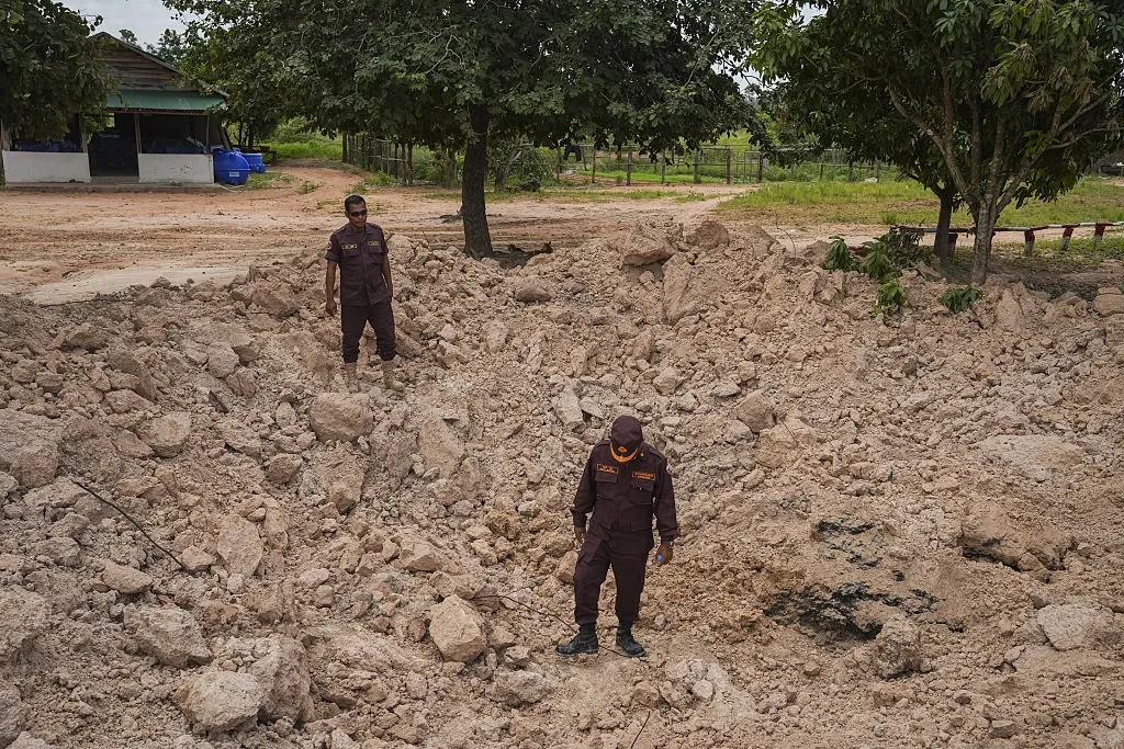 Cambodian Mine Action Centre&nbsp;teams work to detect, report, and clear landmines and explosives along the Cambodia/Thailand border in Banteay Ampil, Cambodia.