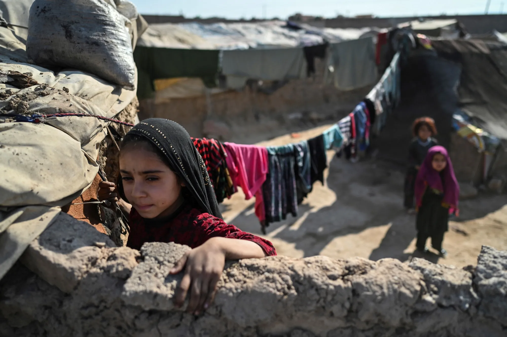 Children at a camp for the displaced, near Herat, Afghanistan.