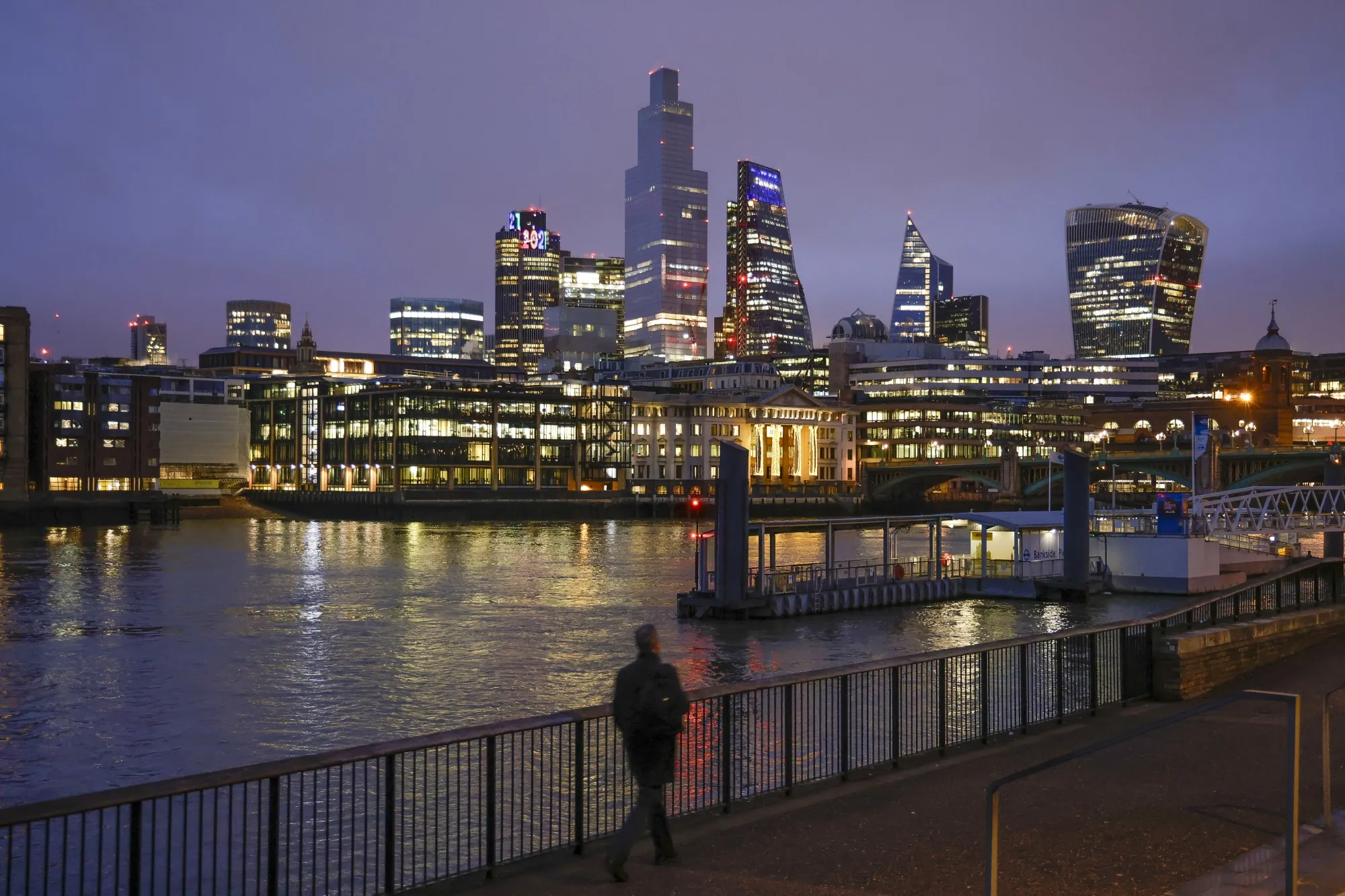 Skyscrapers in the square mile financial district of the City of London.